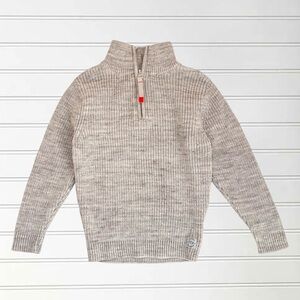H&M EUC/LN Oatmeal Knit Quarter Zip Pullover Sweater